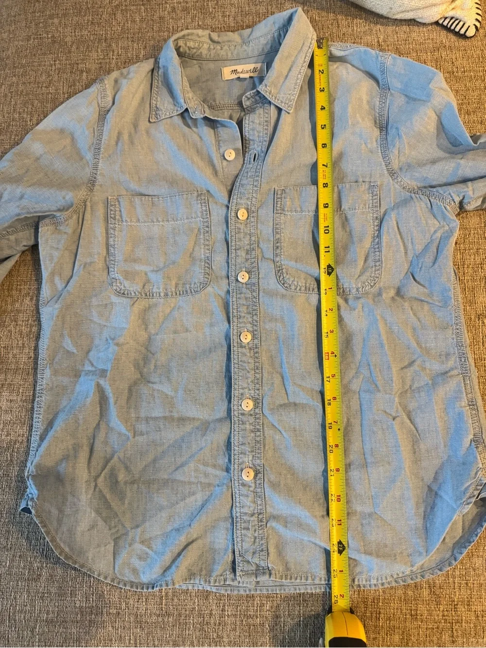 Madewell Light Blue Denim Button-Down Shirt - Picture 4 of 6
